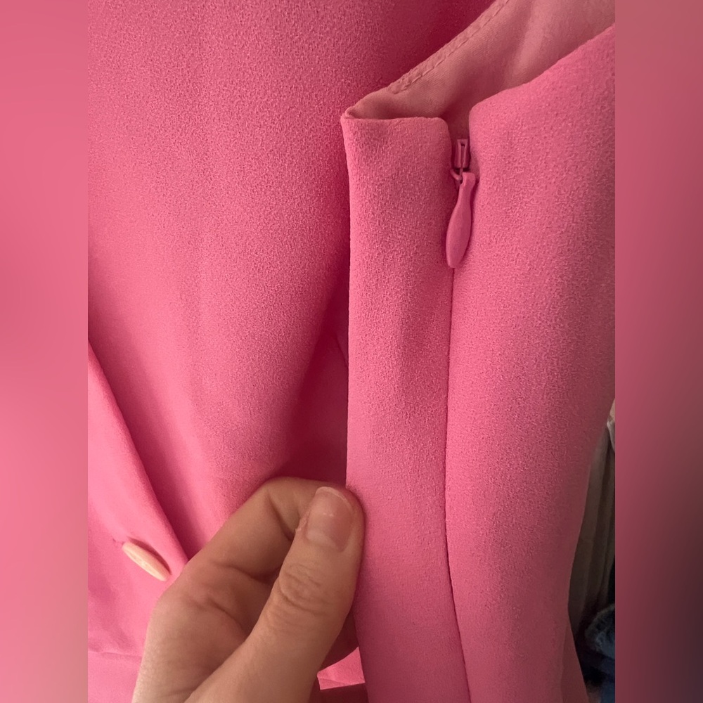J. Crew Pink Button-Front Cap-Sleeve Midi Dress 10P - Picture 4 of 11